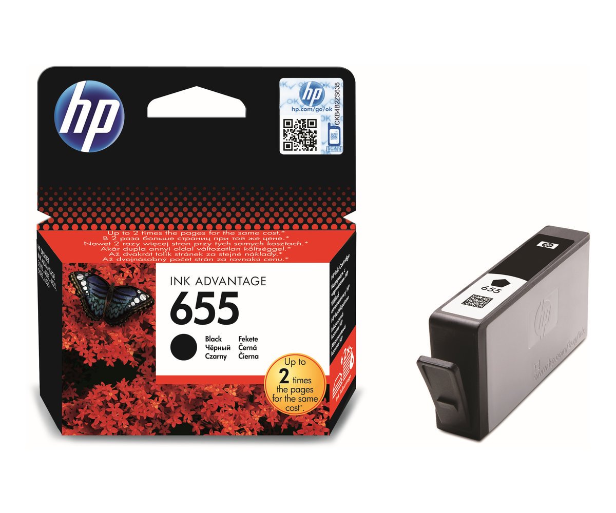 HP 655 Black Ink Cart,  14 ml,  CZ109AE (550 pages)0 