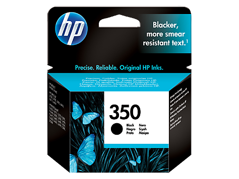 HP 350 Black Inkjet Print Cartridge with Vivera Ink0 