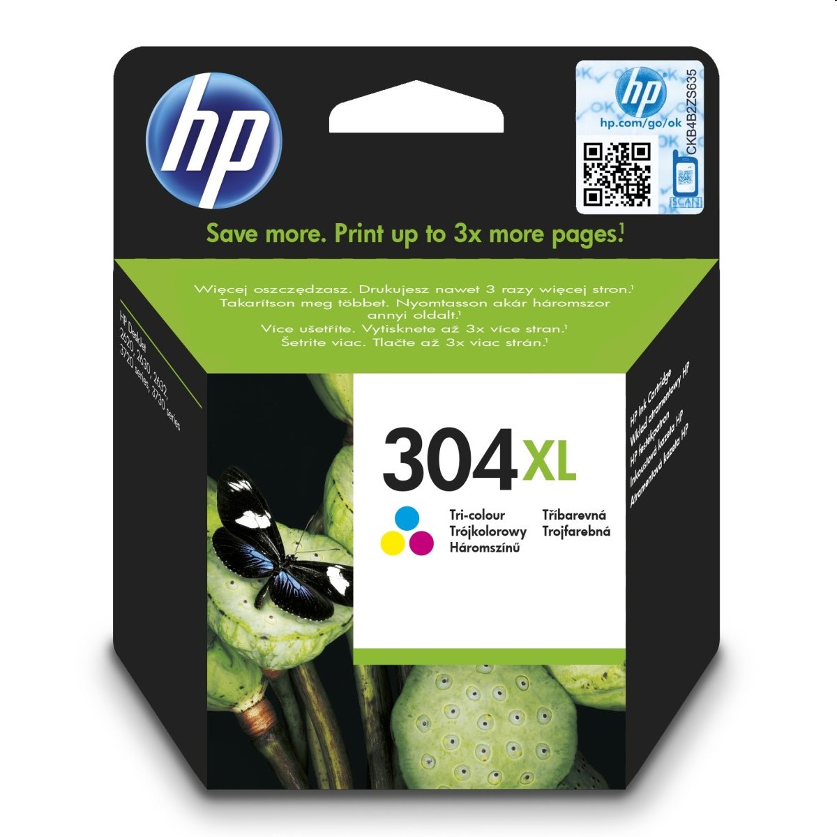 HP 304XL Tri-color Ink Cartridge pre HP DeskJet 2620,2630,2632,2633,3720,3730,3732,37350 