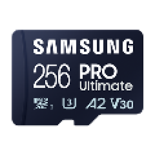 256 GB . microSDXC karta Samsung PRO Ultimate + SD adapter (U3, V30, A2), (r200MB/s, w130MB/s)