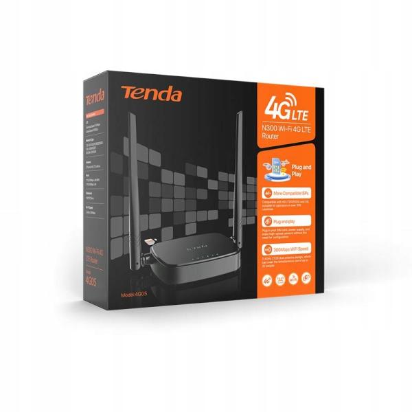 Tenda 4G05 Wi-Fi N300 4G/ 3G LTE router, 2x WAN/ LAN, 1x nanoSIM, IPv6, VPN, LTE Cat.4, CZ App3