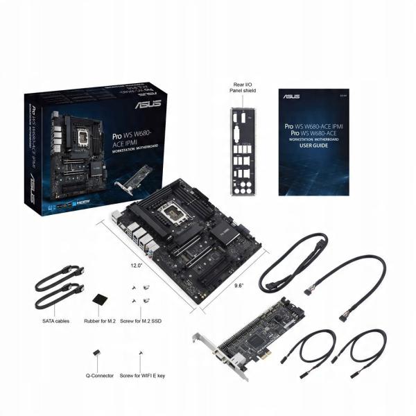 ASUS PRO WS W680-ACE IPMI, LGA1700, DDR5 2.5 Gb Ethernet, PCIe 4.0 M.23