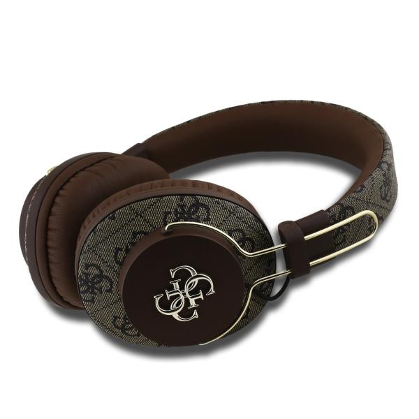 Slúchadlá Guess PU 4G Metal Logo ENC hnedé1