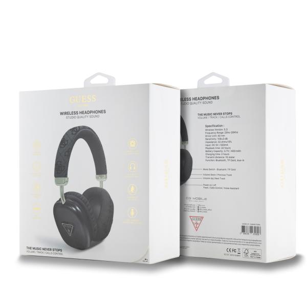 Slúchadlá Guess PU 4G Kožené čierne3