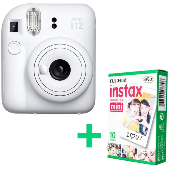 Fotoaparat FUJIFILM INSTAX Mini 12, Clay White, Fotoaparát + 10x
