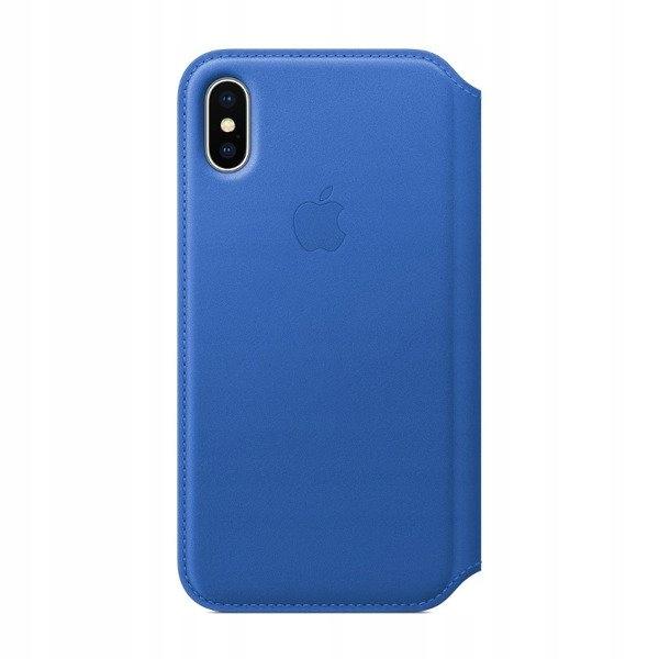 Puzdro iPhone X Leather Folio Electric Blue
