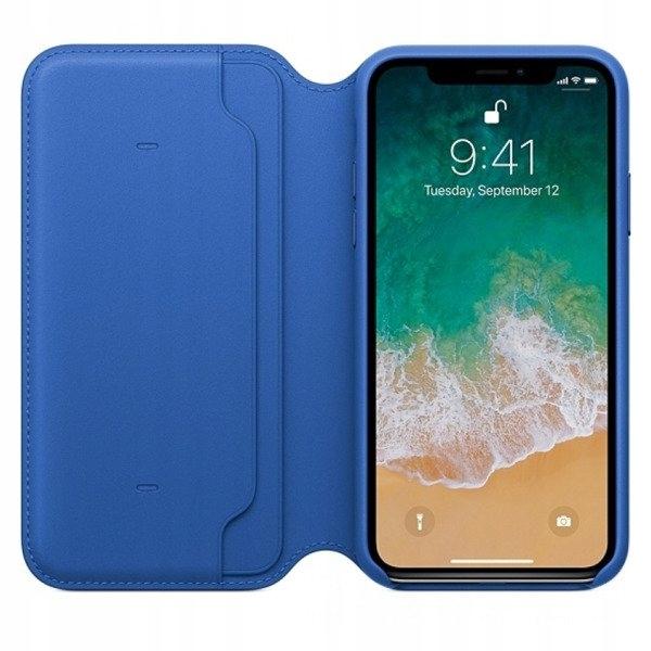 Puzdro iPhone X Leather Folio Electric Blue2