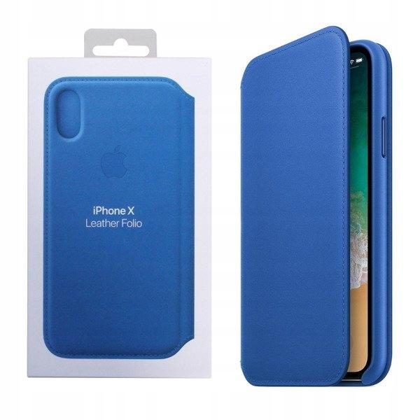 Puzdro iPhone X Leather Folio Electric Blue3