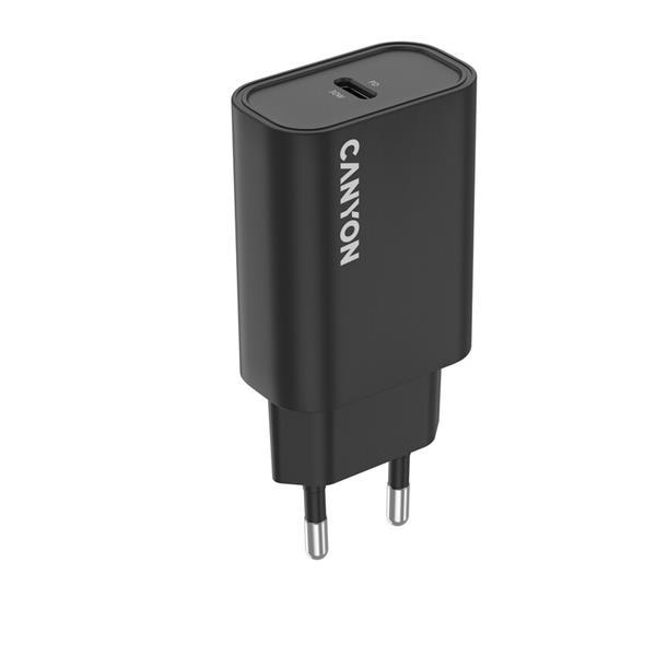 Canyon OnCharge 30CL, univerzálna cestovná nabíjačka do steny 1x USB-C, 30W PD, čierna