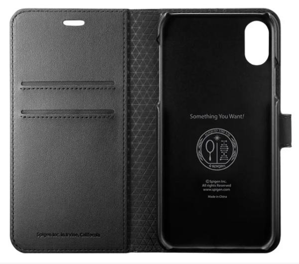 Puzdro iPhone X/XS Spigen Wallet Black