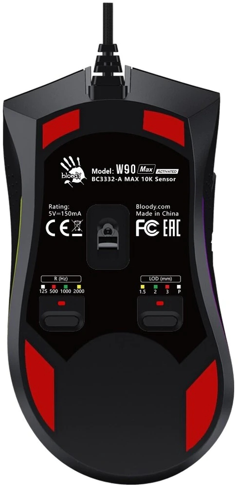 Herná myš A4tech BLOODY W90MAX,  USB,  čierna3 