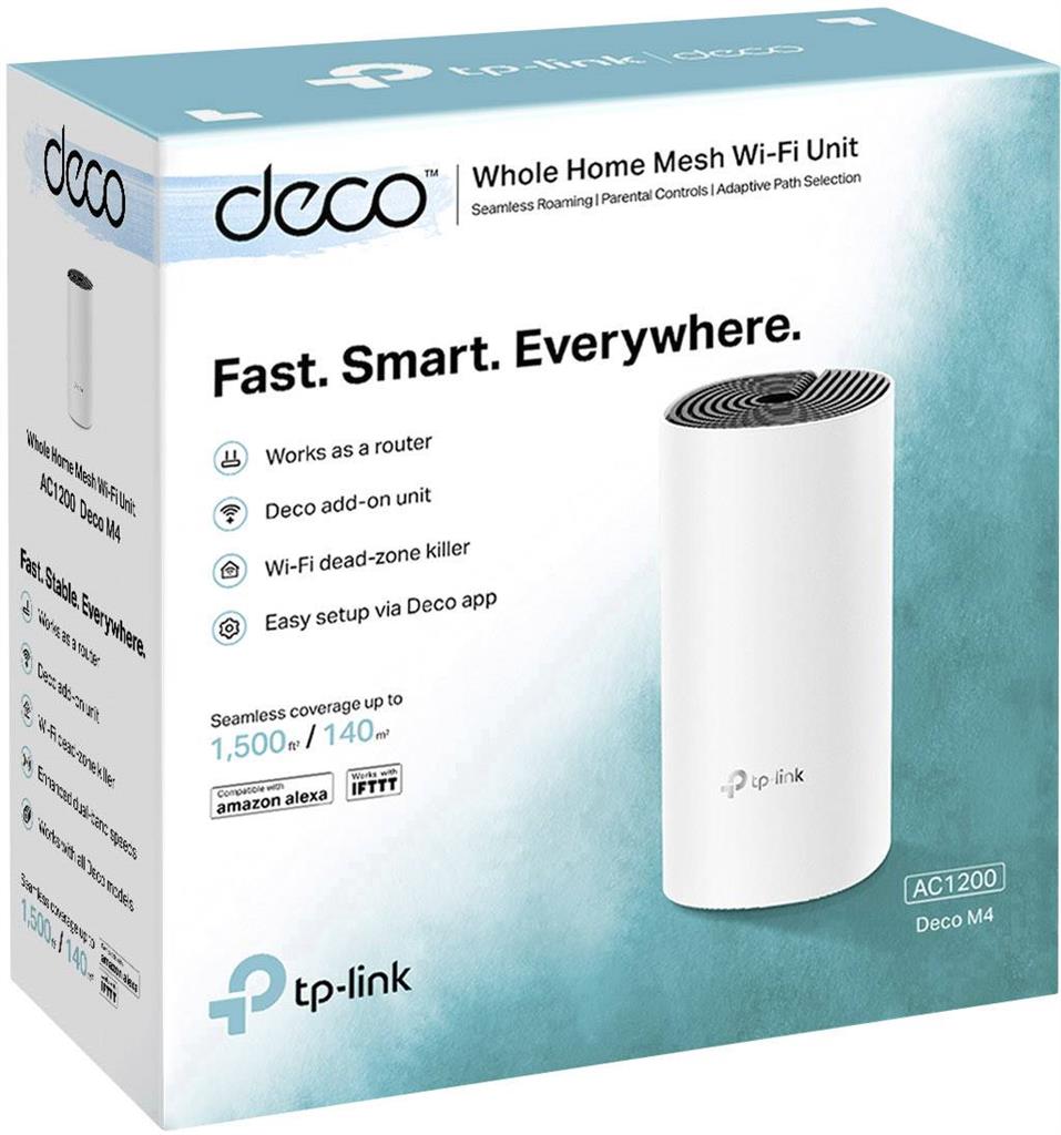 AC1200 Whole Home Mesh Wi-Fi Unit SPEED: 300 Mbps at 2.4 GHz + 867 Mbps at 5 GHz SEPC: 2× Internal Antennas, 2× Gigabit 2 