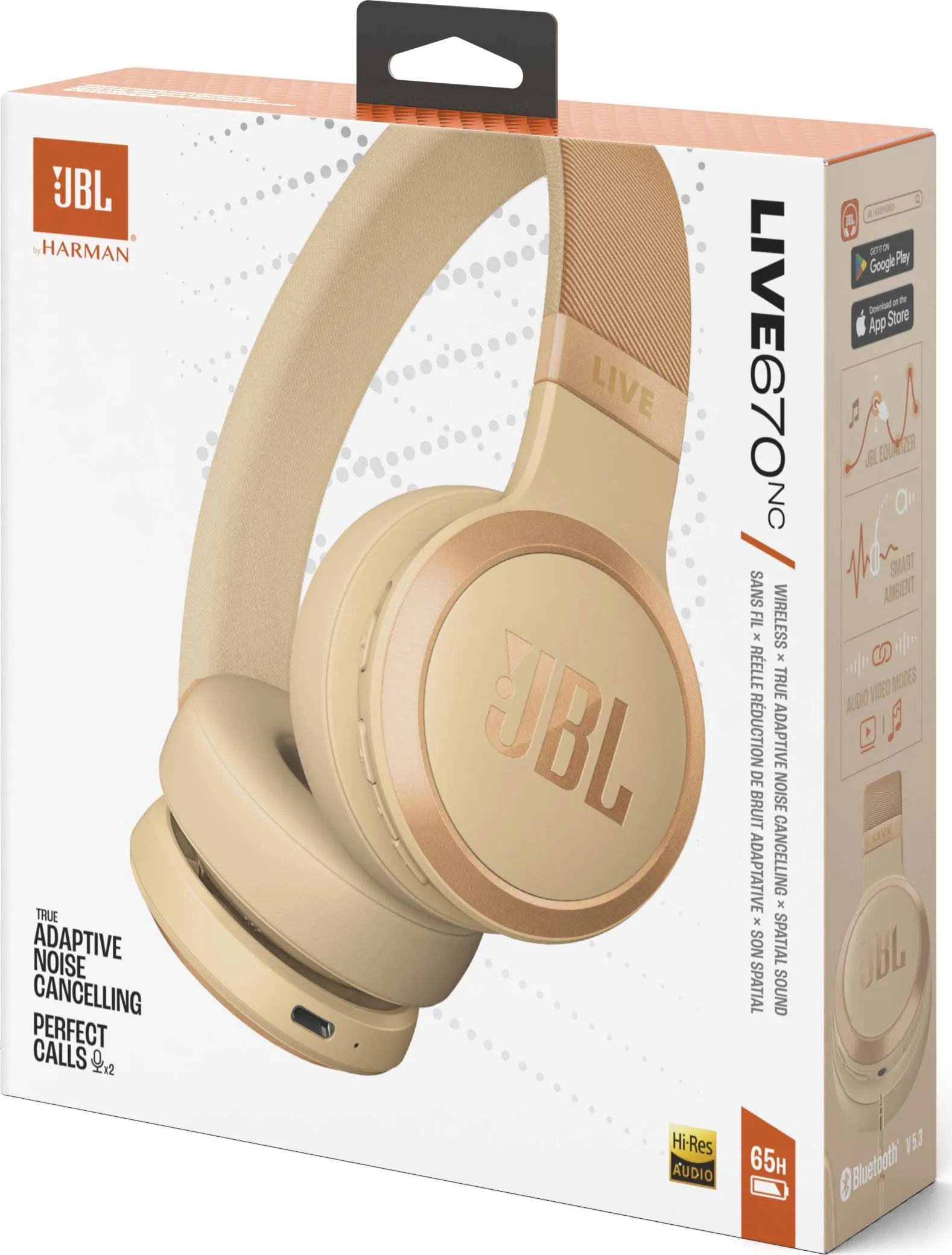 JBL Live 670NC, béžové1 