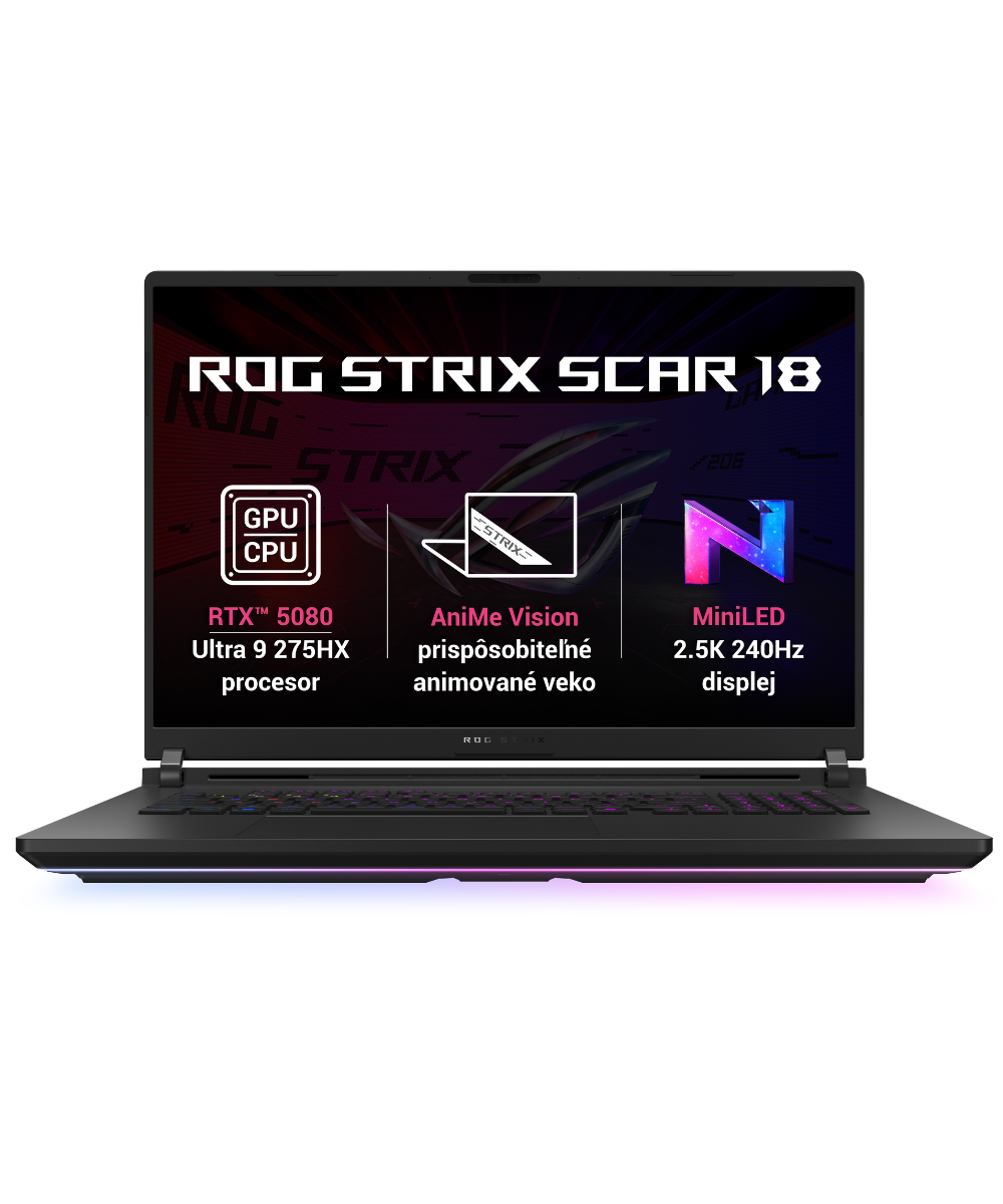 Notebook ASUS ROG Strix SCAR 18/i Ultra 9/32GB/2TB SSD/18"/Win11Pro/Black/RTX50800 