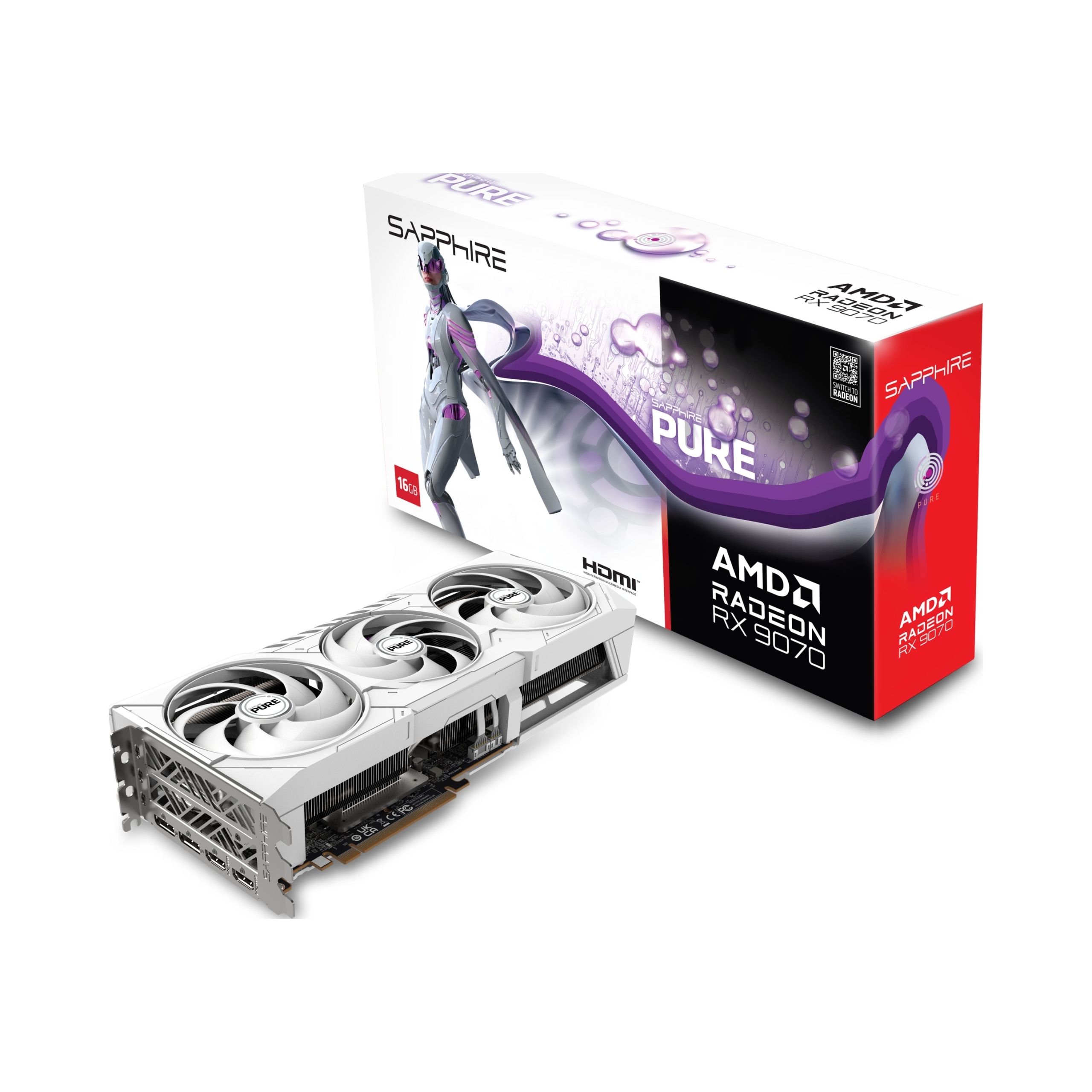 SAPPHIRE PURE AMD RADEON RX 9070 OC 16GB/256bit GDDR6 2xHDMI 2x DP0 