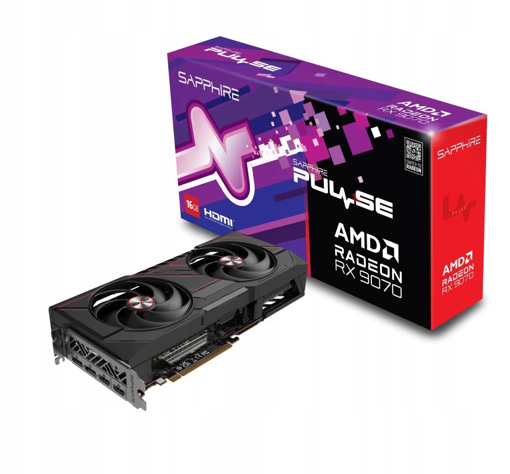 SAPPHIRE PULSE AMD RADEON RX 9070 16GB/256bit GDDR6 2xHDMI 2x DP0 