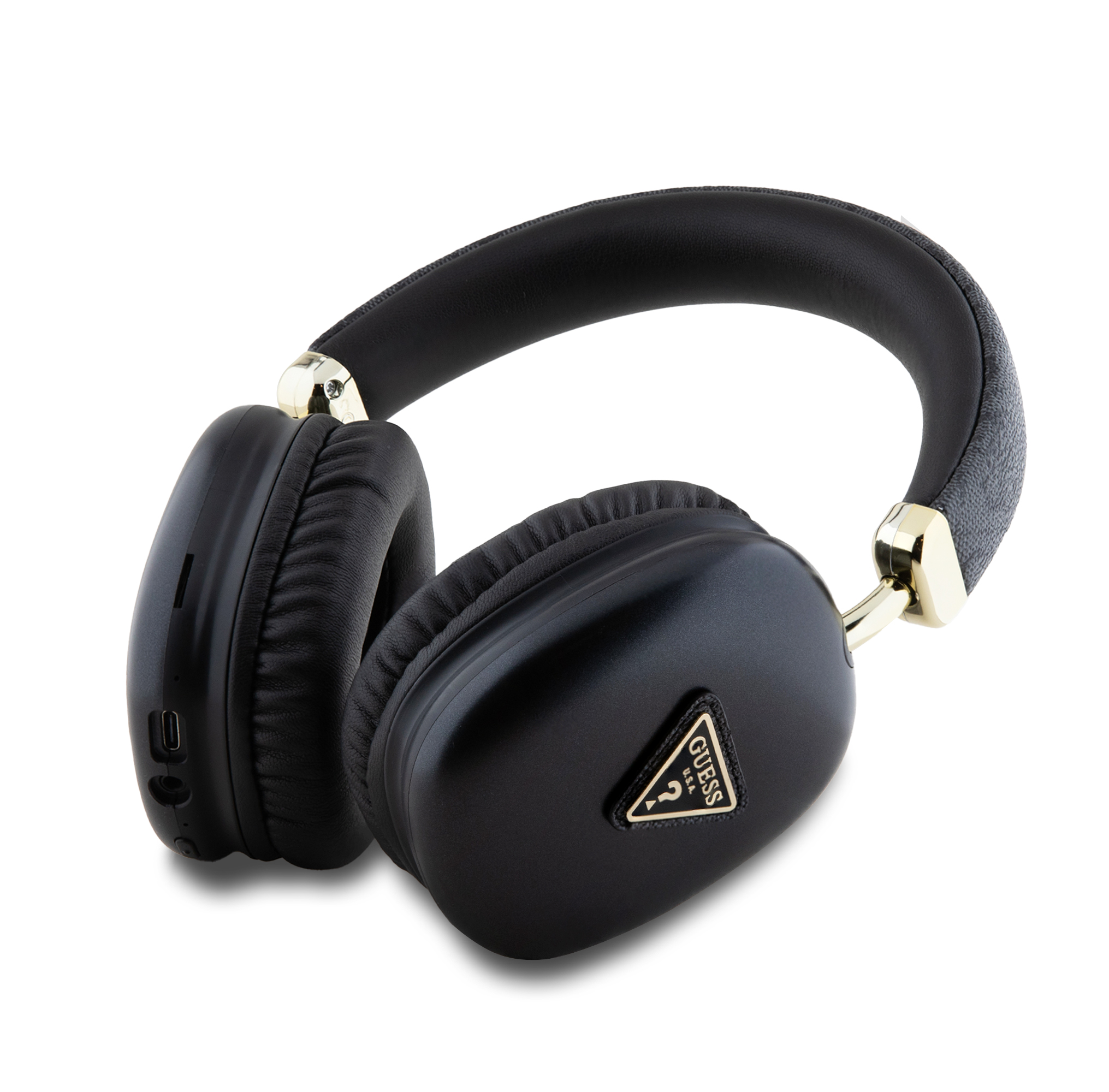 Slúchadlá Guess PU 4G Kožené čierne1 