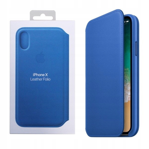 Puzdro iPhone X Leather Folio Electric Blue3 