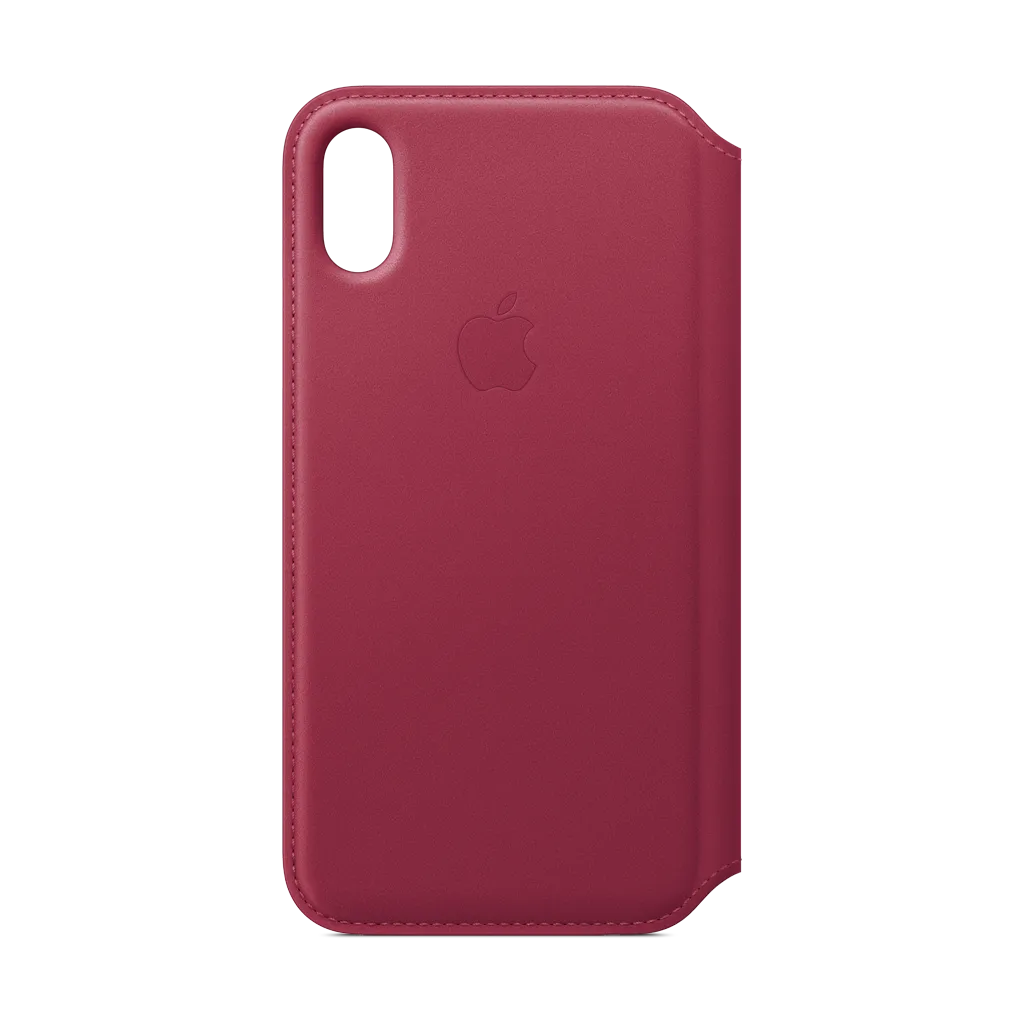 Puzdro iPhone X Leather Folio Berry0 