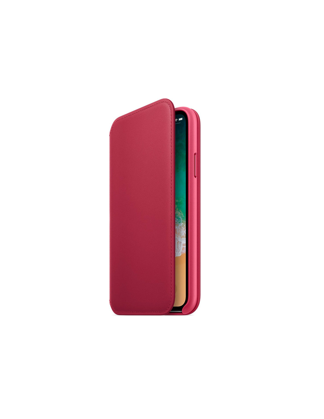 Puzdro iPhone X Leather Folio Berry1 