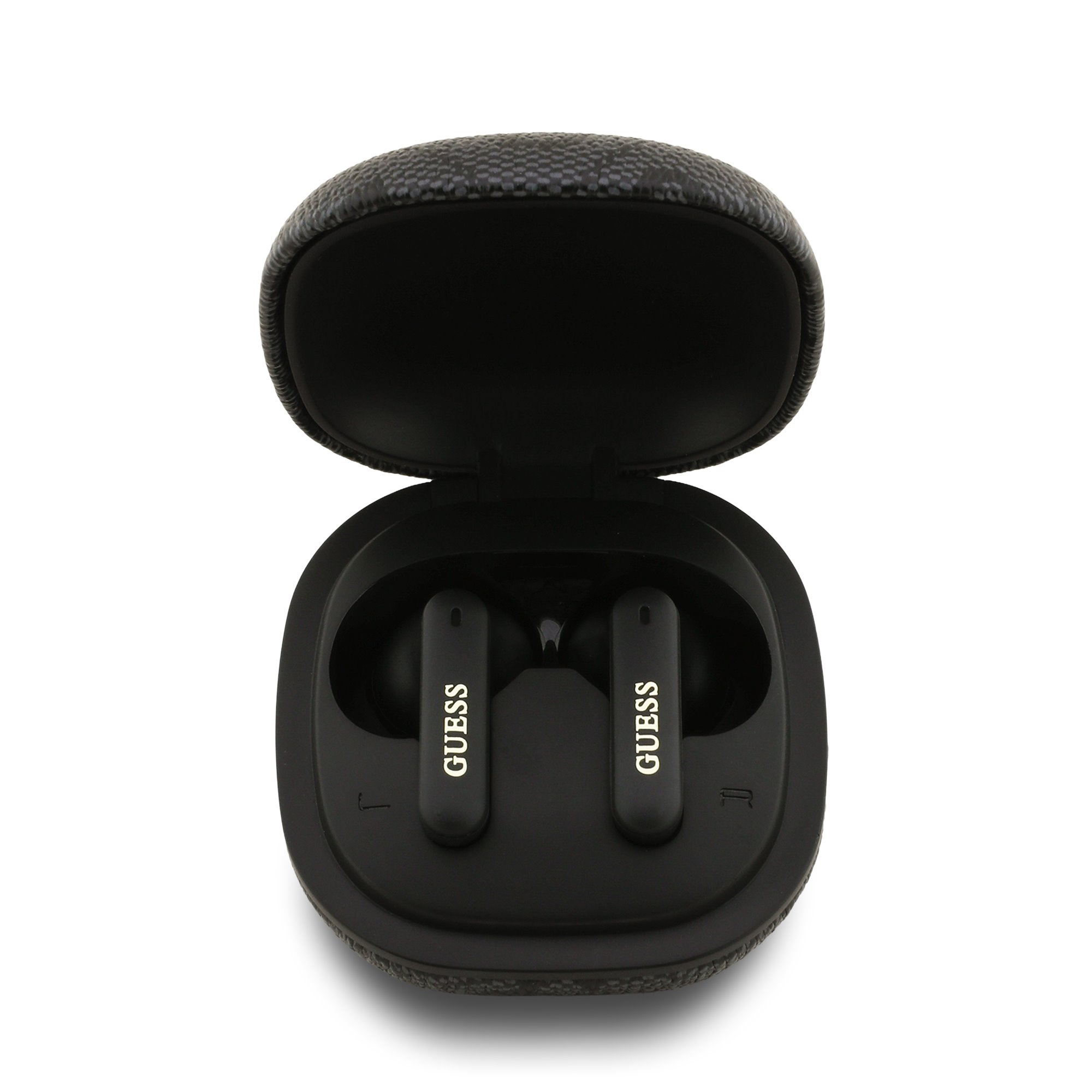 Guess PU 4G Metal Logo ENC TWS Bezdrôtové Slúchadlá čierne5 