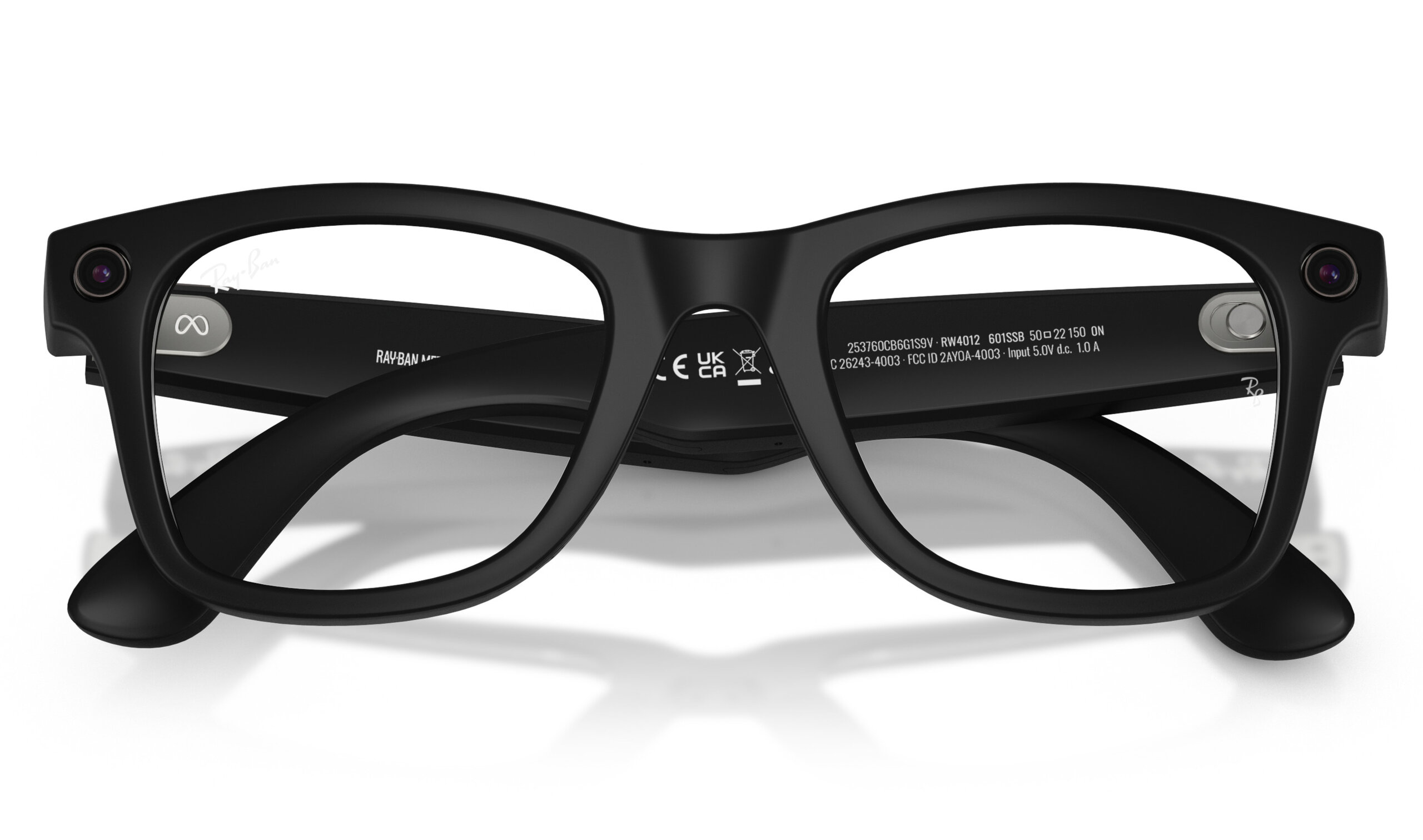 Meta Ray-Ban Gen2 Wayfarer, Matte Black, Clear4 