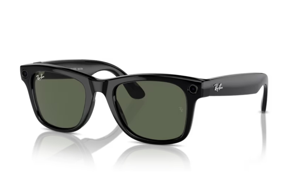 Meta Ray-Ban Gen1 Wayfarer, Shiny Black, G15 Green LARGE0 