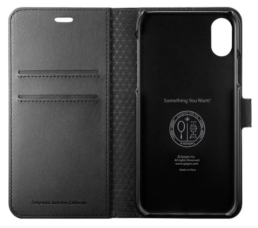 Puzdro iPhone X/XS Spigen Wallet Black0 