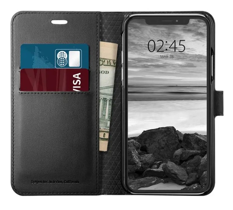 Puzdro iPhone X/XS Spigen Wallet Black3 