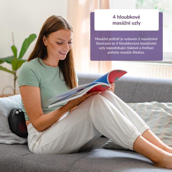 TrueLife RelaxBack B3 Charge - masážní polštář s dobíjecí baterií 