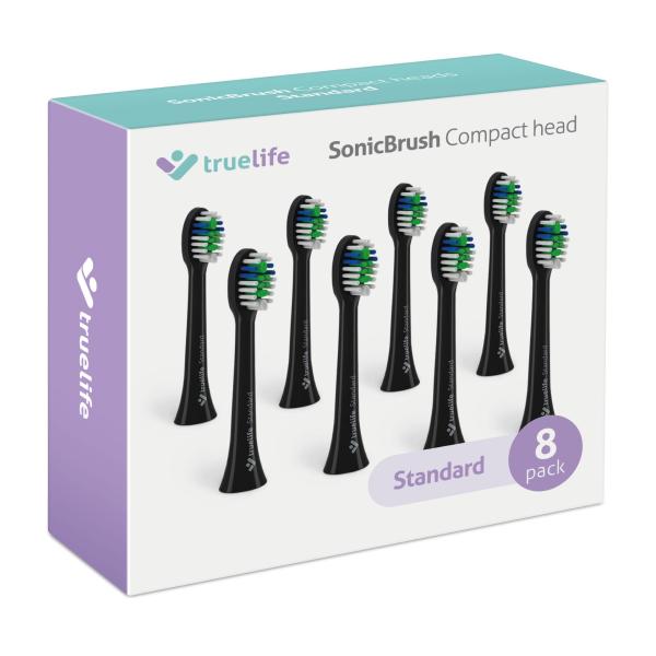 TrueLife SonicBrush Compact Heads Black Standard 8 Pack 