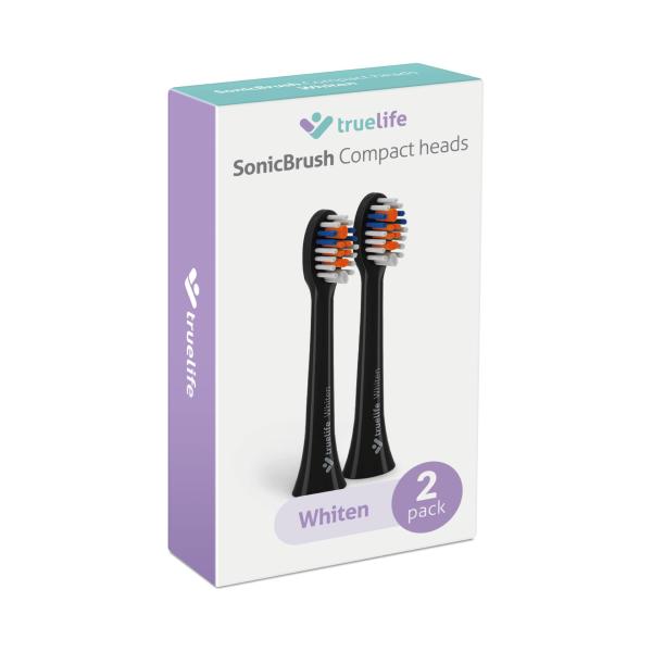 TrueLife SonicBrush Compact-series heads Whiten black 2 pack 