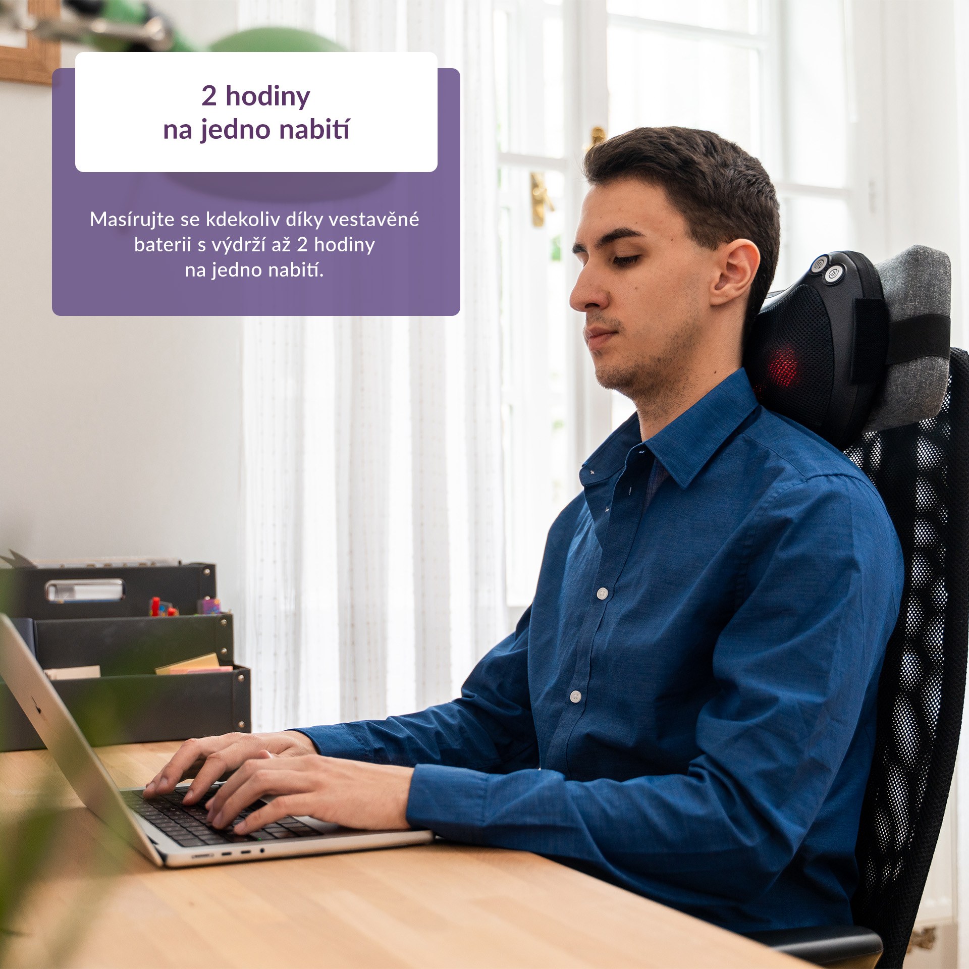 TrueLife RelaxBack B3 Charge - masážní polštář s dobíjecí baterií1 