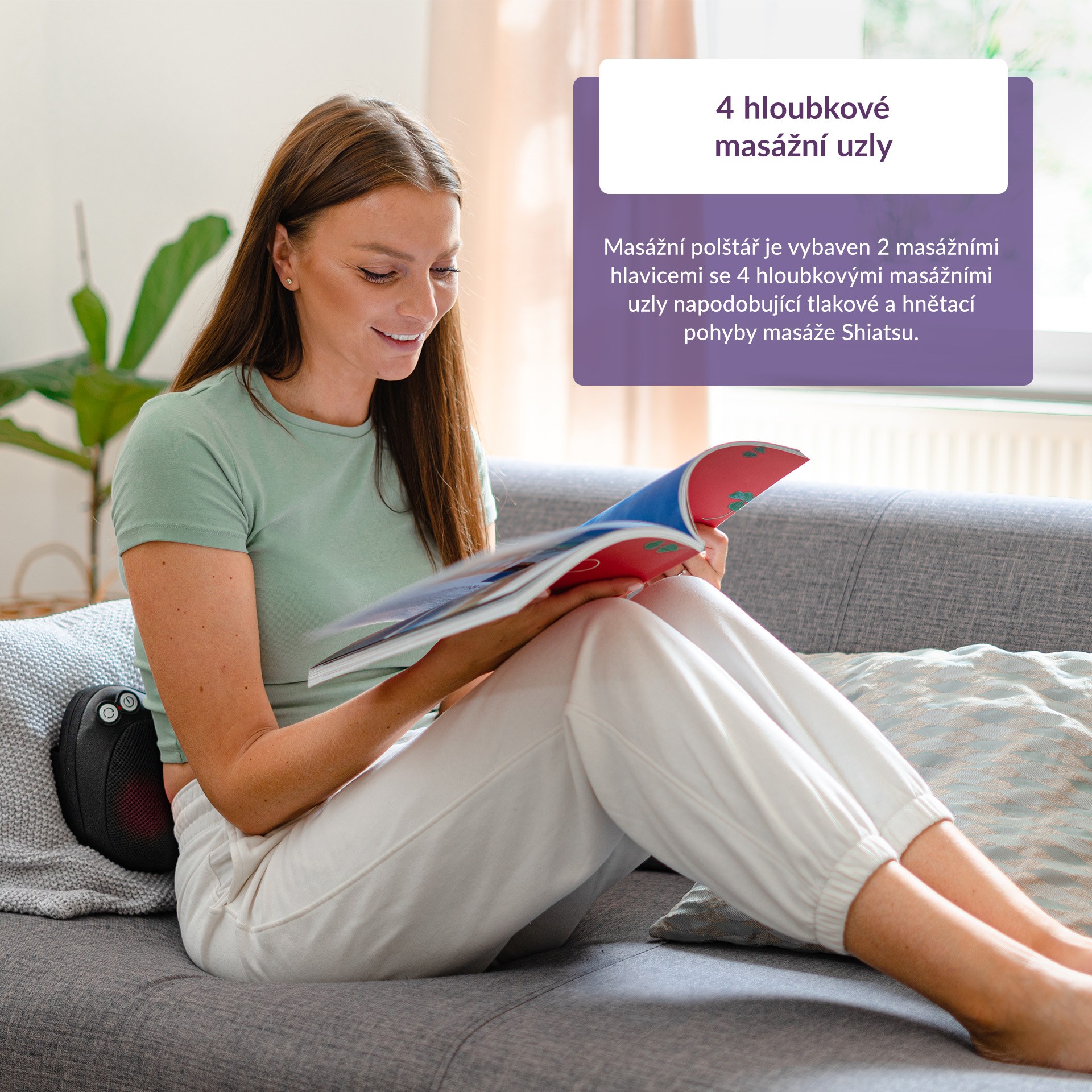 TrueLife RelaxBack B3 Charge - masážní polštář s dobíjecí baterií1 