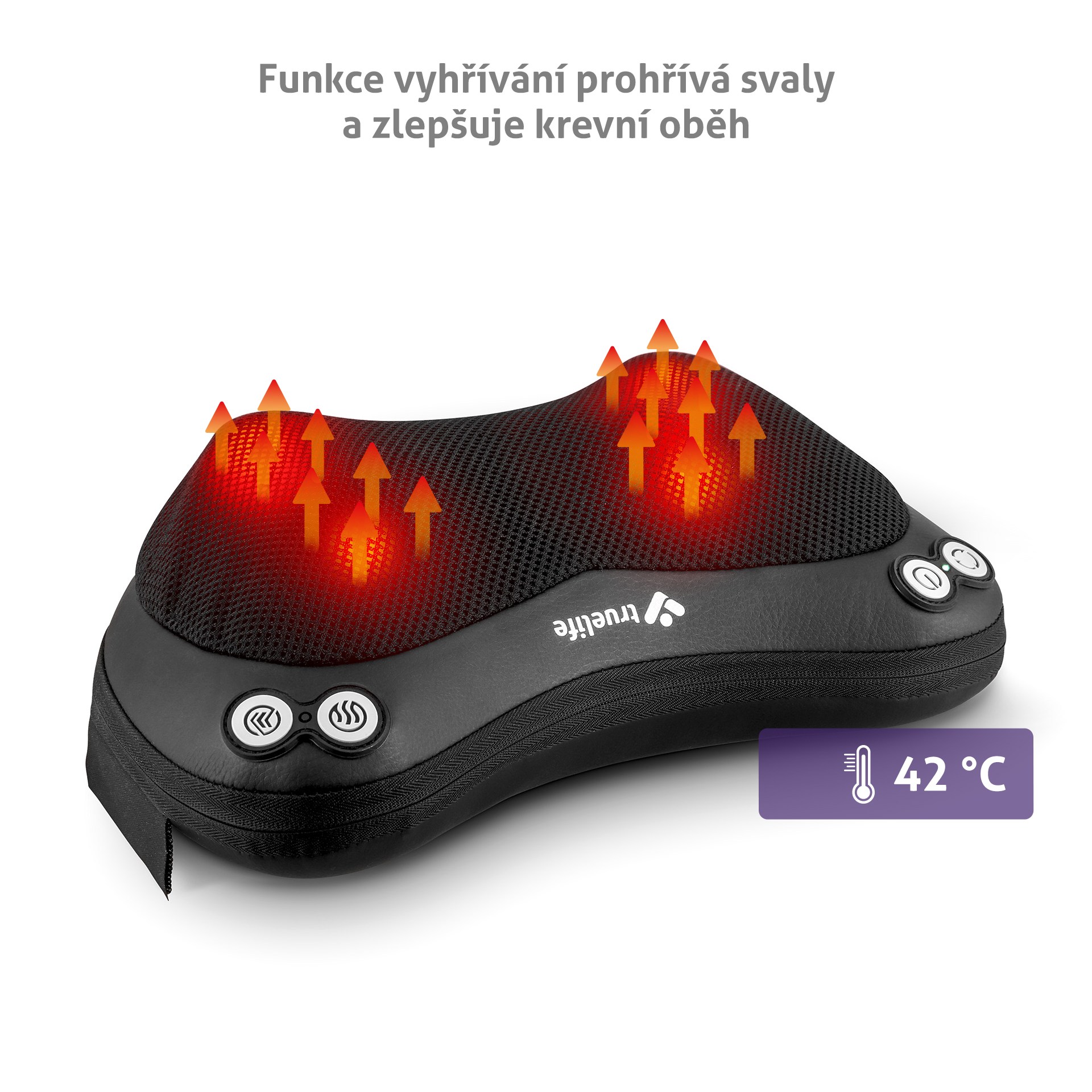 TrueLife RelaxBack B3 Charge - masážní polštář s dobíjecí baterií1 