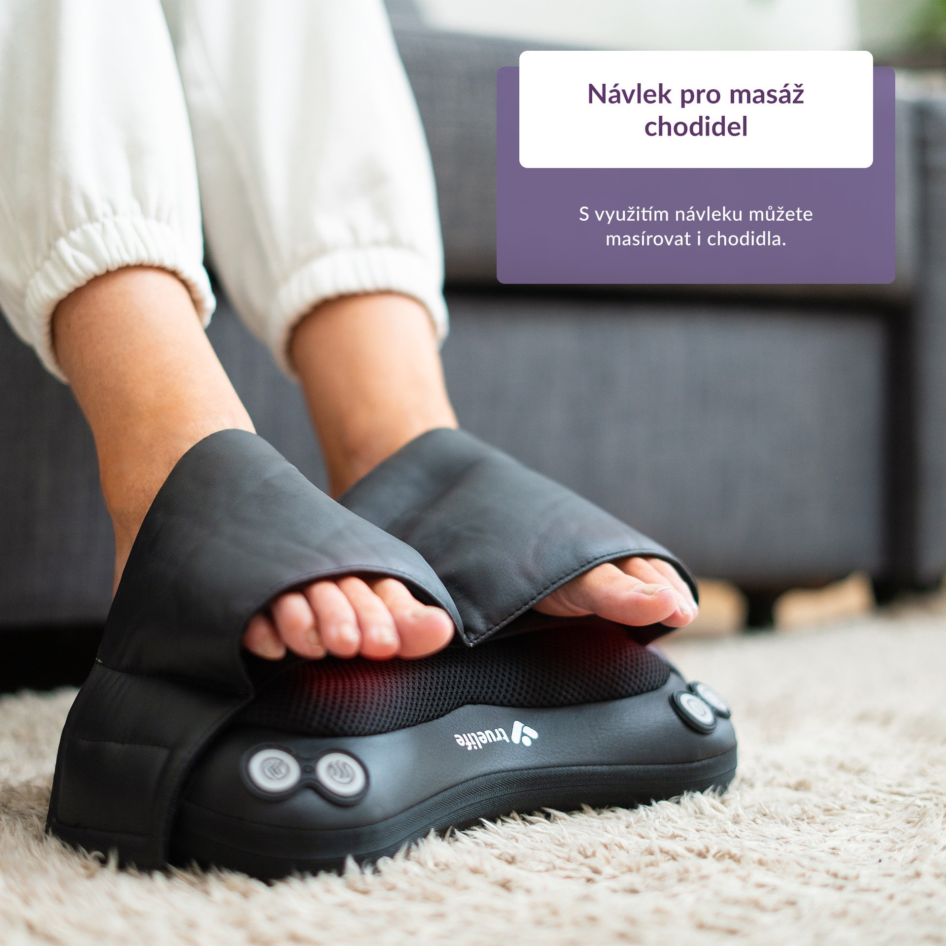 TrueLife RelaxBack B3 Charge - masážní polštář s dobíjecí baterií1 