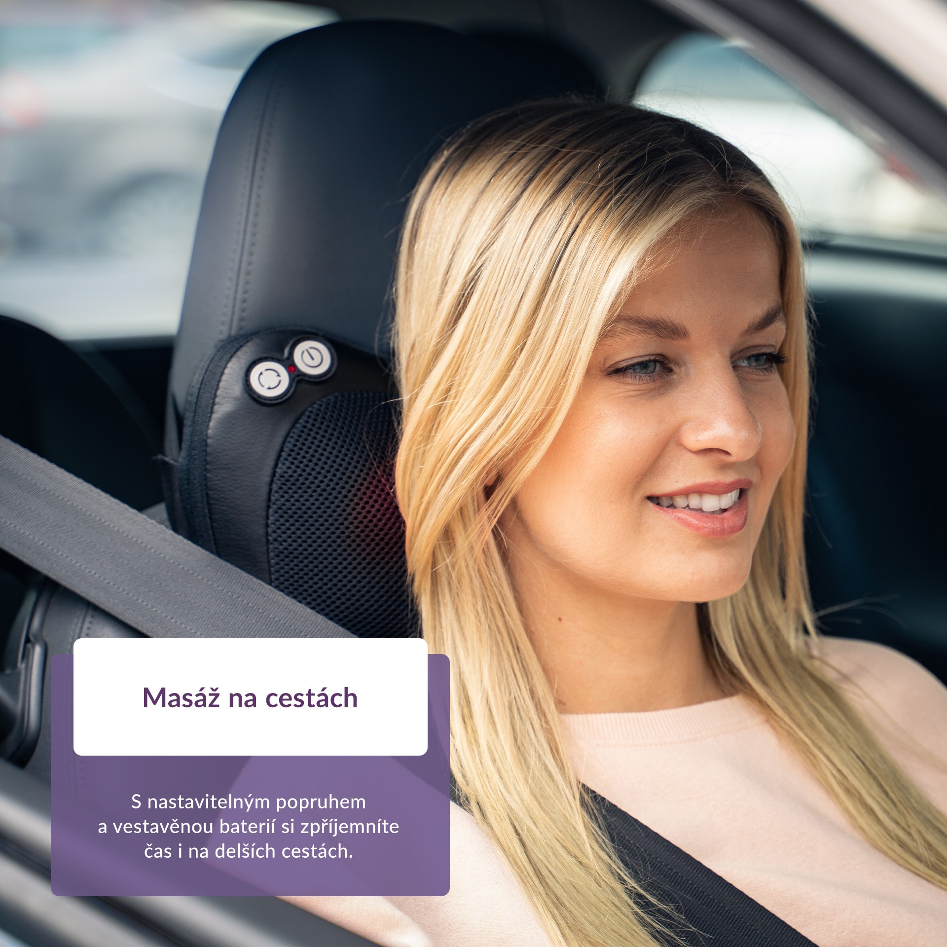 TrueLife RelaxBack B3 Charge - masážní polštář s dobíjecí baterií1 