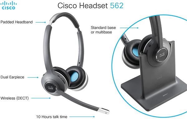 562 Wireless Dual Headset, Standard Base Station EU 