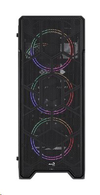 Aerocool Ore Saturn FRGB, skrinka ATX, CR, 3x RGB LED ventilátory, čierna 