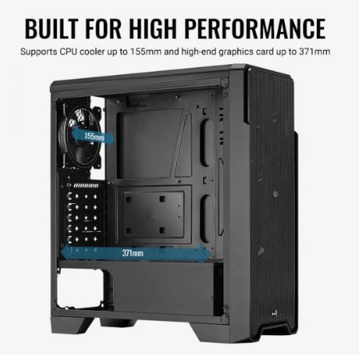 Aerocool Ore Saturn FRGB, skrinka ATX, CR, 3x RGB LED ventilátory, čierna 