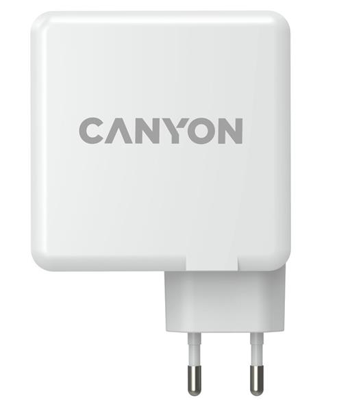 Canyon H-100, ultravýkonná vysokorýchlostná nabíjačka do steny 2xUSB-C, 100W PD, 2 xUSB-A, 30W QC, biela 