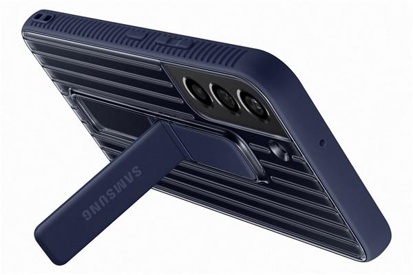 Samsung Tvrzený ochranný zadný kryt so stojanom pre Samsung Galaxy S22 modrý 