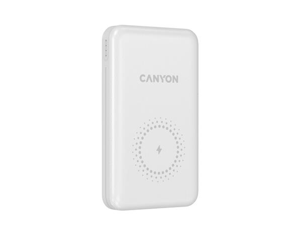 Canyon PB-1001, Powerbank, Li-Pol, 10.000 mAh, Vstup: 1x USB-C, 1x Lightning, Výstup: 1x USB-A, 1x USB-C, bezdr. nab 10W 
