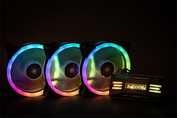 1stCOOL KIT AURA EVO 2 ARGB, 3x Dual Ring 120mm ventilátor + ARGB radič + diaľkový ovládač 