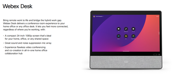 Cisco Webex Desk - NO RADIO 
