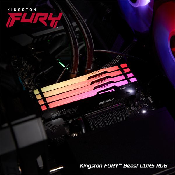 DDR 5....        32GB . 4800MHz. CL38 FURY Beast Black RGB Kingston PnP (2x16GB) 