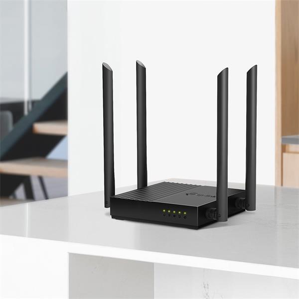 TP-LINK "AC1200 Dual-Band Wi-Fi RouterSPEED: 400 Mbps at 2.4 GHz + 867 Mbps at 5 GHzSPEC: 4× Antennas, 1× Gigabit WAN  