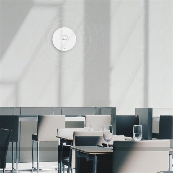 TP-LINK "AX3000 Ceiling Mount Dual-Band Wi-Fi 6 Access Point PORT:1×1Gbps RJ45 PortSPEED:574Mbps at  2.4 GHz + 2402 Mb 