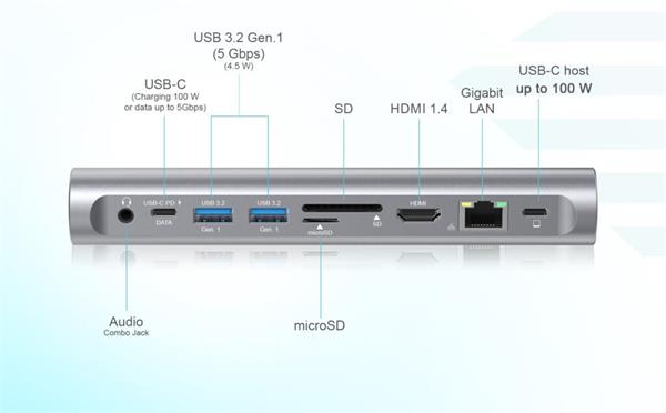 i-tec Metal Cooling Pad for notebooks (up-to 15.6”) with USB-C Docking Station (Power Delivery 100 W) 