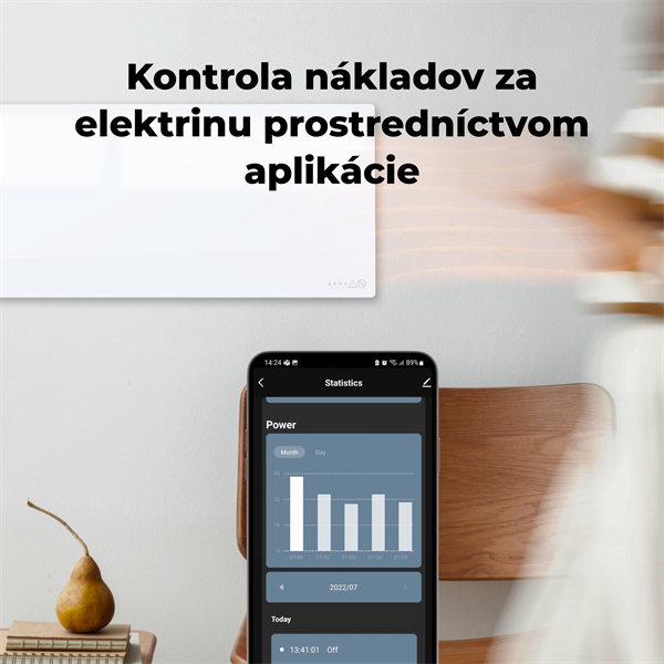 AENO AGH1S Premium Eco Smart Ohrievač, Biely, WI-FI, max 700W, Infra 